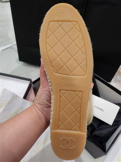 authentic chanel espadrilles vs fake|chanel espadrilles beige and black.